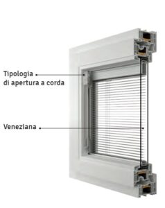 PR1MA finestre in pvc con veneziana